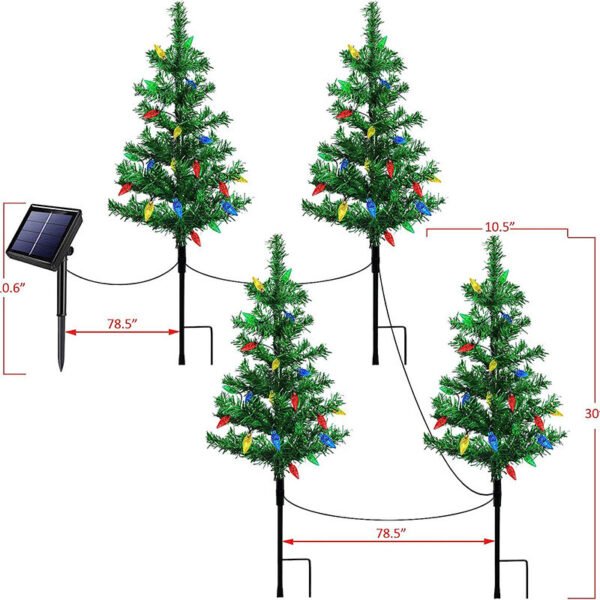 Solar Christmas Tree Light – Outdoor Waterproof Landscape Lamp, 75cm Tall