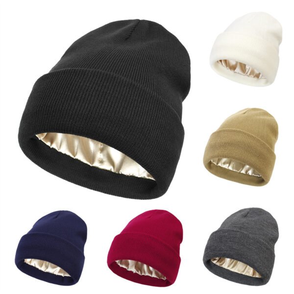 e7940d8c-8895-452d-b3c0-13540f172ce5.jpg Satin Lined Knitted Beanie – Warm Hair-Protecting Hat in Multiple Colors
